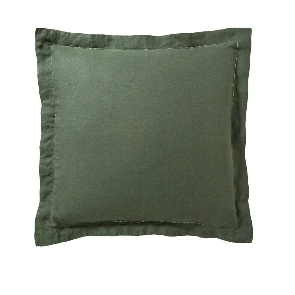 Pottery Barn Belgian Flax Linen Euro Sham Cypress Green 26x26 Libeco 4059227
